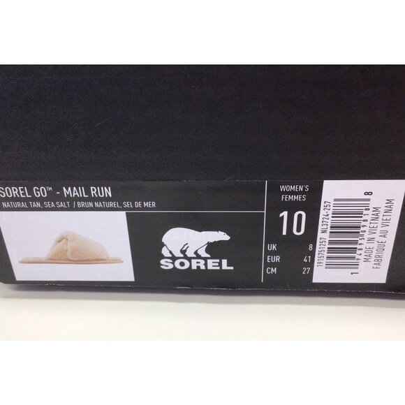 Sorel Go Women's Mail Run Slippers Sea Salt Slip On Faux Fur Size 10 NEW NIB - Picture 2 of 11